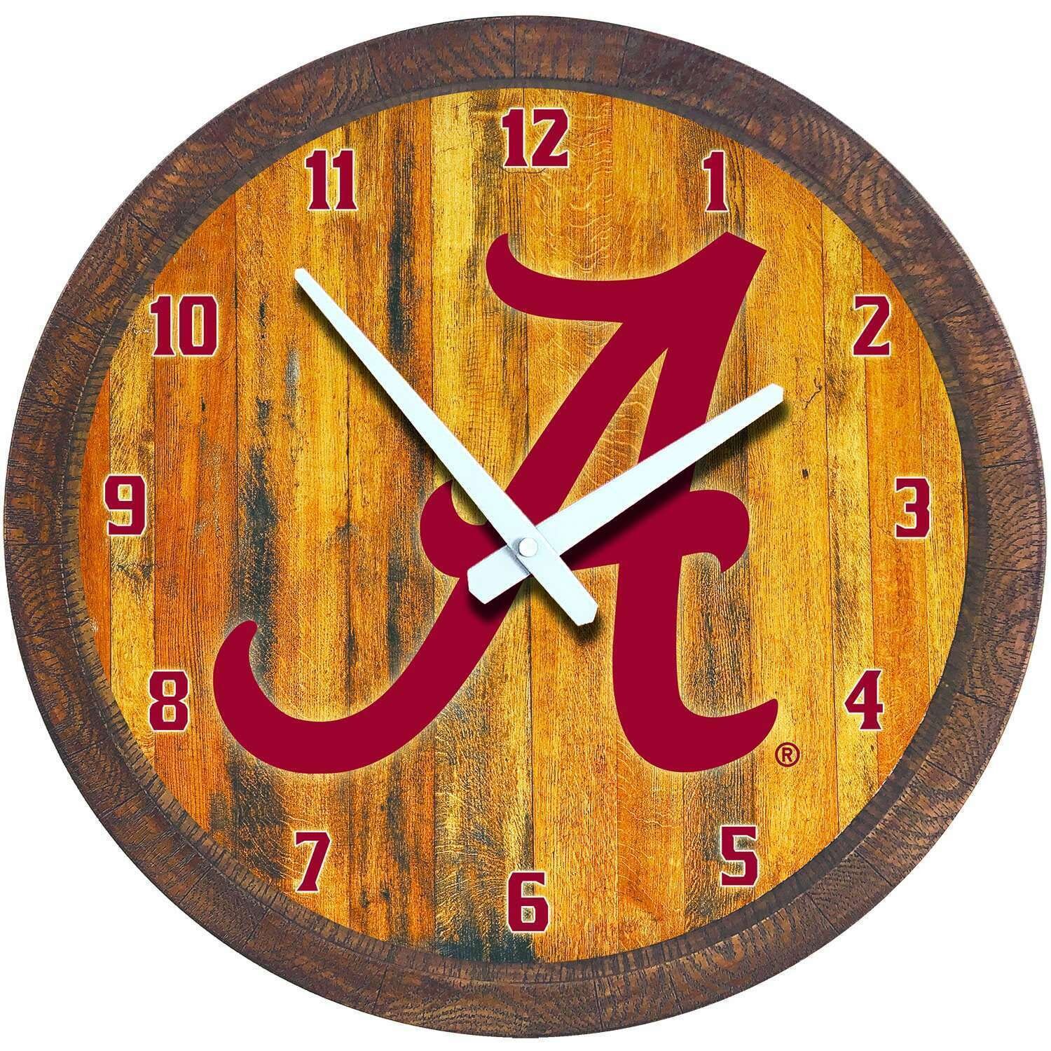 Alabama Crimson Tide "Faux" Barrel Top Wall Clock