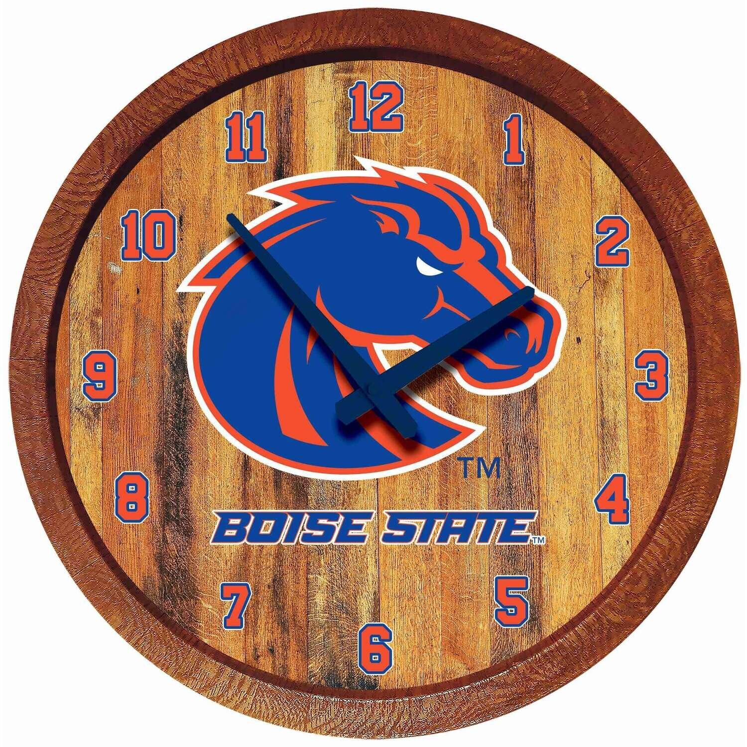 Boise State Broncos "Faux" Barrel Top Wall Clock