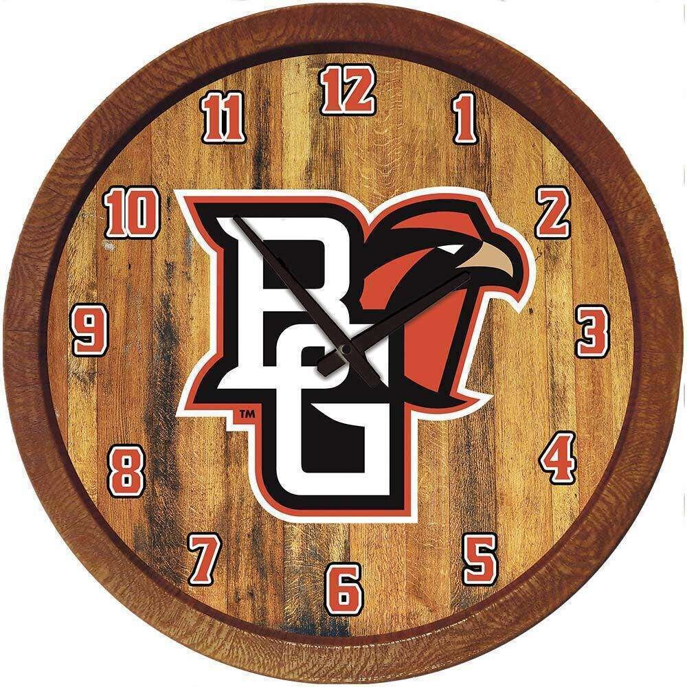 Bowling Green Falcons "Faux" Barrel Top Wall Clock