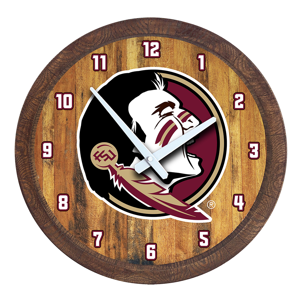 Florida State Seminoles "Faux" Barrel Top Wall Clock