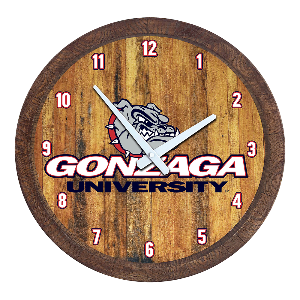 Gonzaga Bulldogs "Faux" Barrel Top Wall Clock