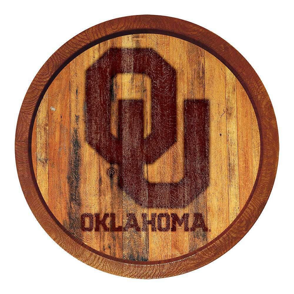 Oklahoma Sooners Branded "Faux" Barrel Top Sign