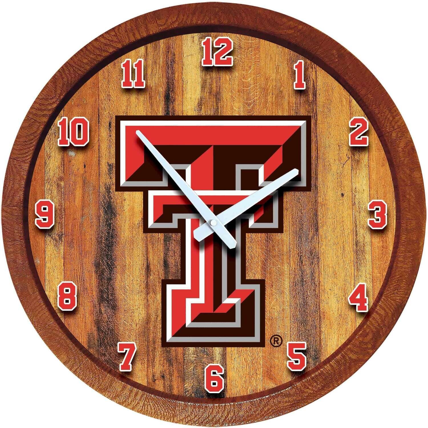 Texas Tech Red Raiders "Faux" Barrel Top Wall Clock
