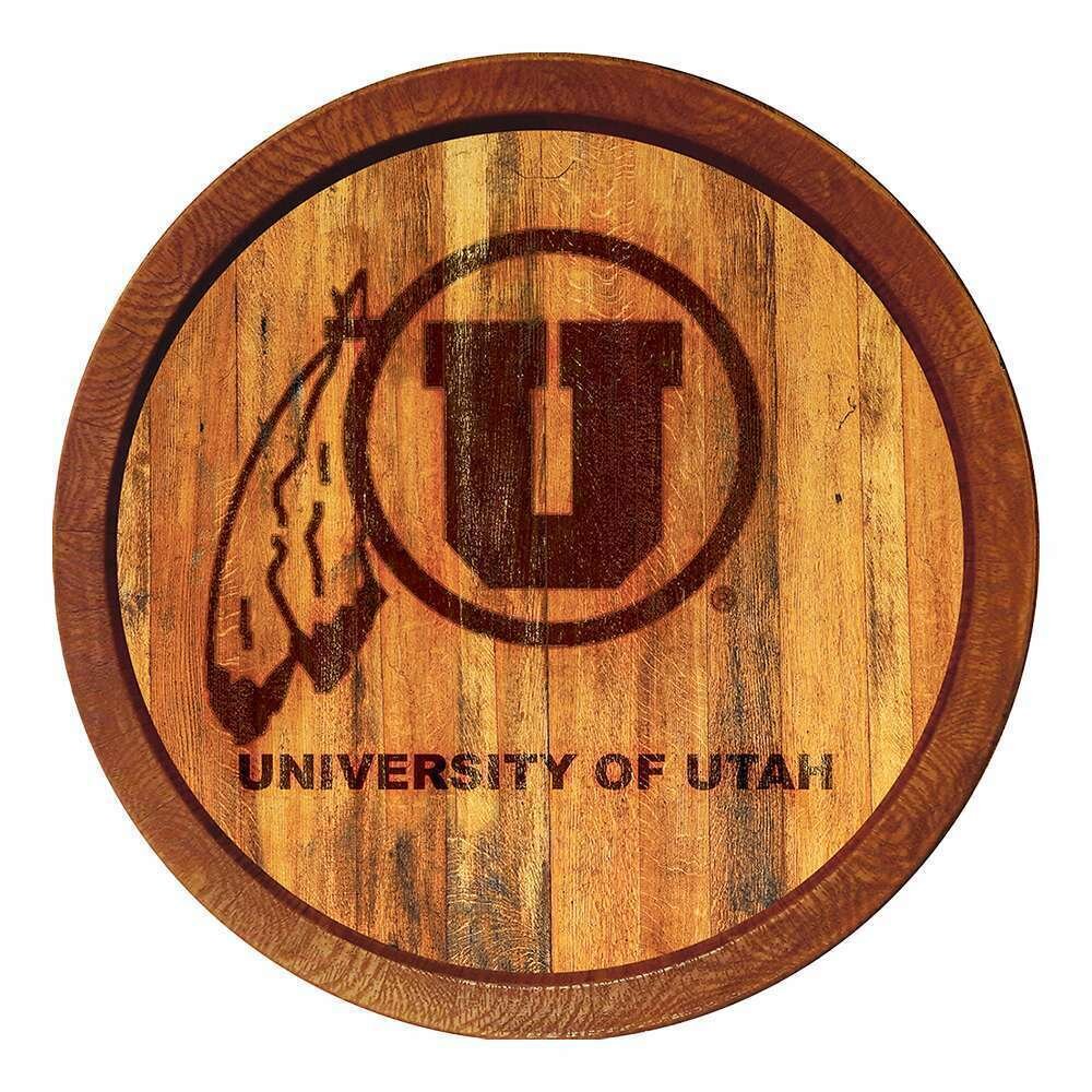 Utah Utes Branded "Faux" Barrel Top Sign