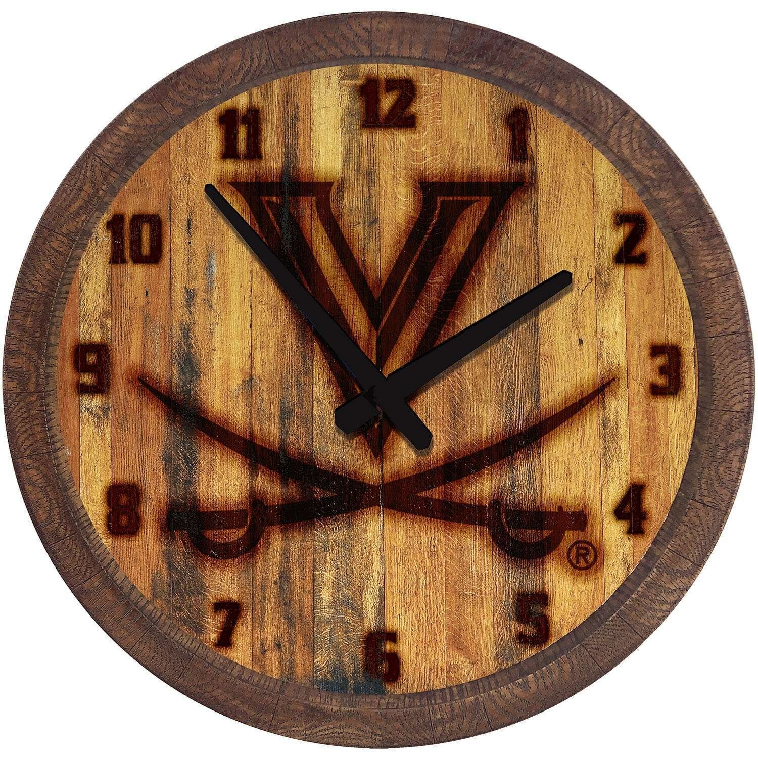 Virginia Cavaliers Branded "Faux" Barrel Top Wall Clock