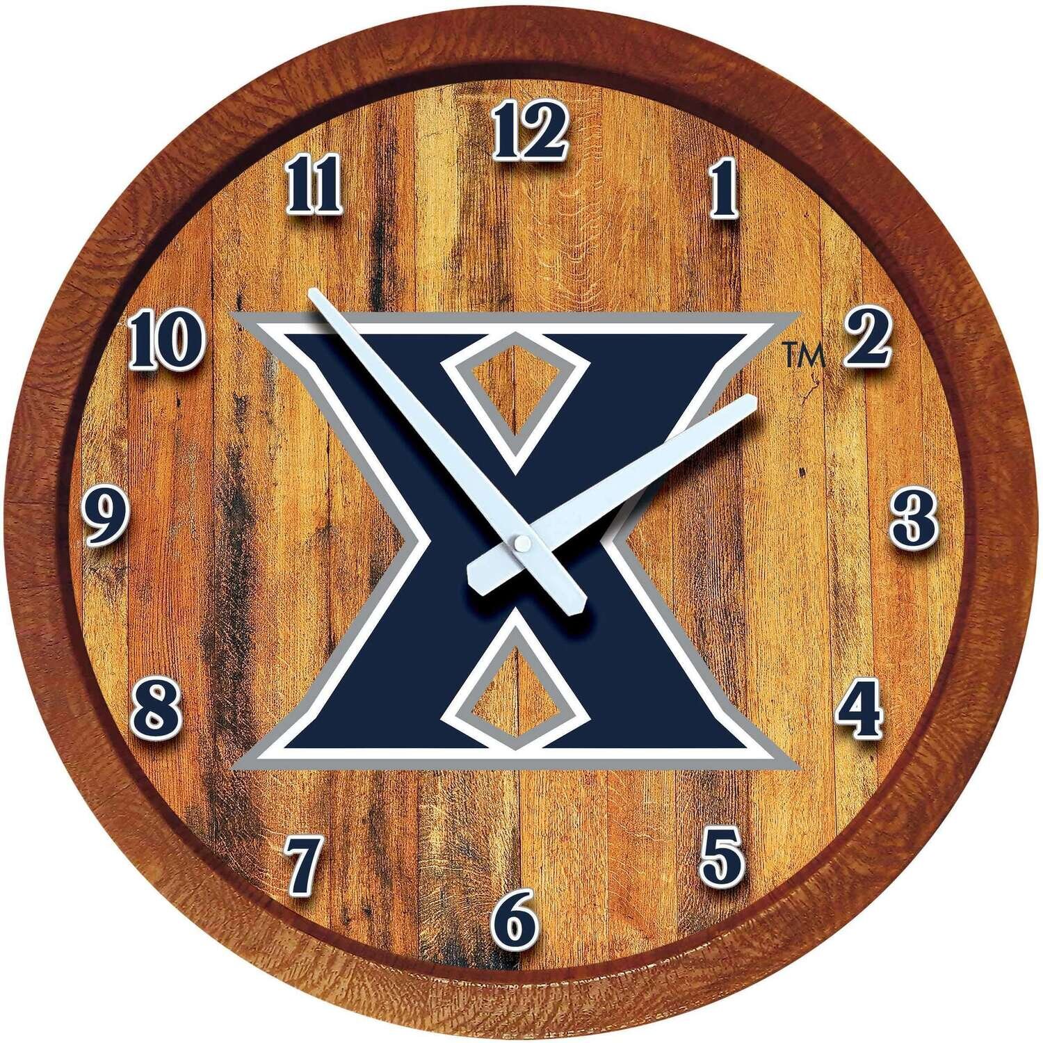 Xavier Musketeers "Faux" Barrel Top Wall Clock