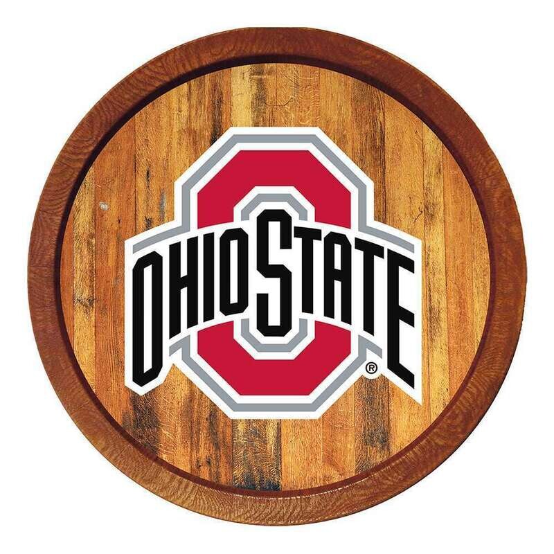 Ohio State Buckeyes "Faux" Barrel Top Sign