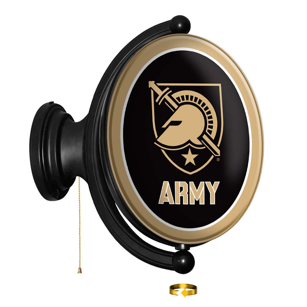 Army Black Knights Athena's Helmet Original Oval Rotating Lighted Wall Sign