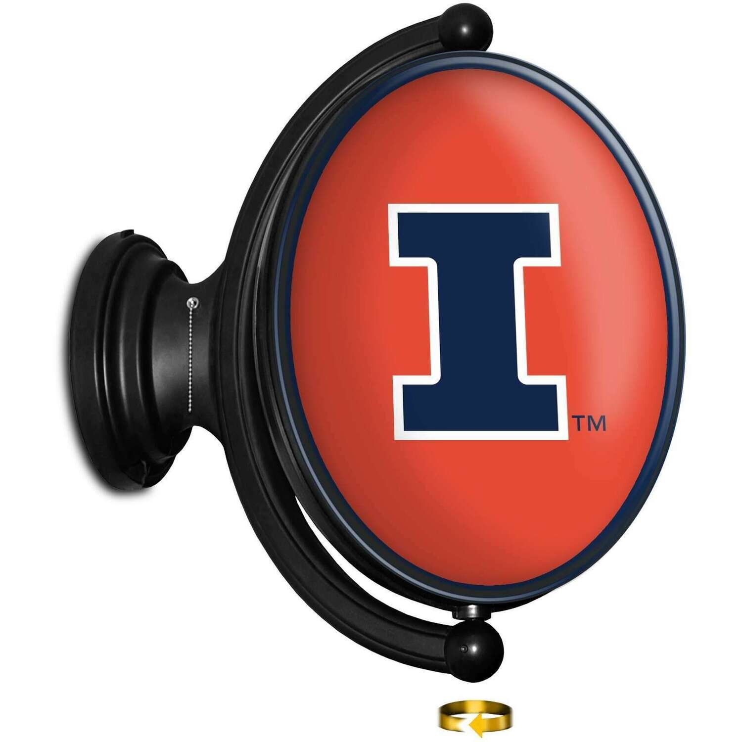 Illinois Fighting Illini Original Oval Rotating Lighted Wall Sign