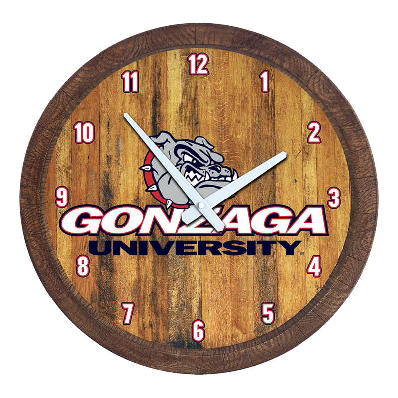 Gonzaga Bulldogs "Faux" Barrel Top Wall Clock