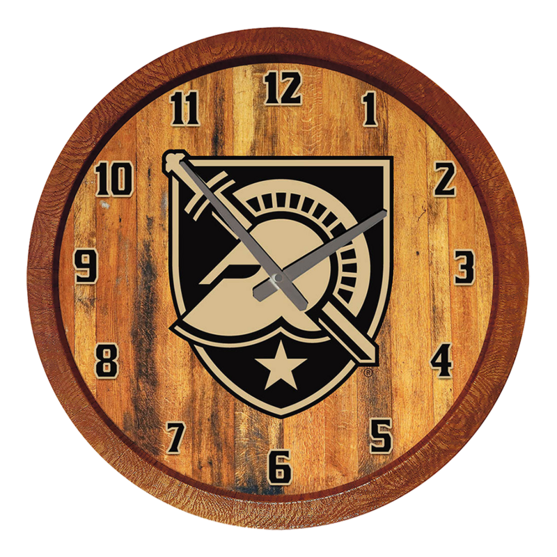 Army Black Knights Athena's Helmet "Faux" Barrel Top Wall Clock