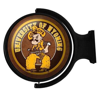 Wyoming Cowboys Pistol Pete Original Round Rotating Lighted Wall Sign