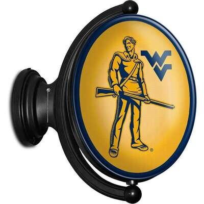 West Virginia Mountaineers Mountaineer Original Oval Rotating Lighted Wall Sign