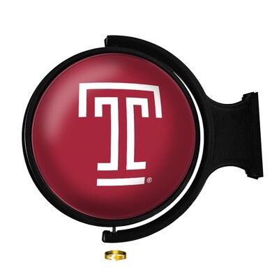 Temple Owls Logo Original Round Rotating Lighted Wall Sign