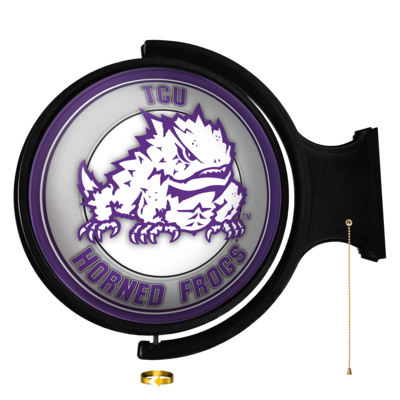 TCU Horned Frogs Mascot Original Round Rotating Lighted Wall Sign