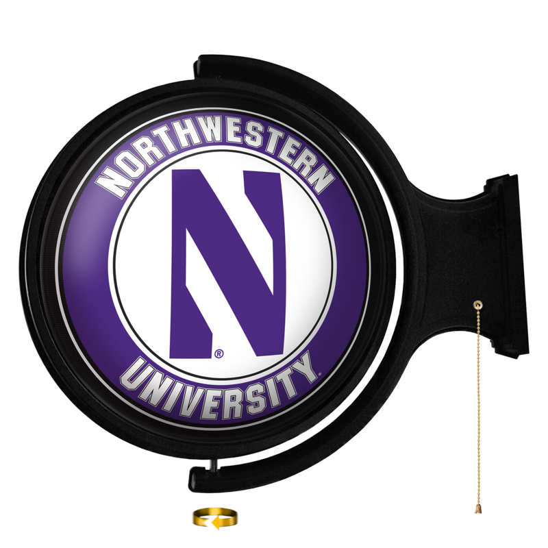 Northwestern Wildcats Original Round Rotating Lighted Wall Sign