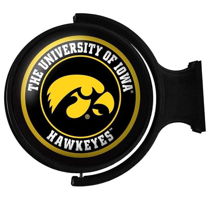 Iowa Hawkeyes Original Round Rotating Lighted Wall Sign