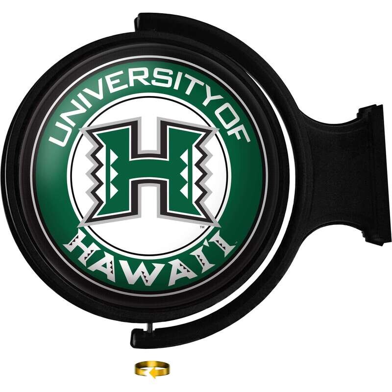 Hawaii Rainbow Warriors Original Round Rotating Lighted Wall Sign