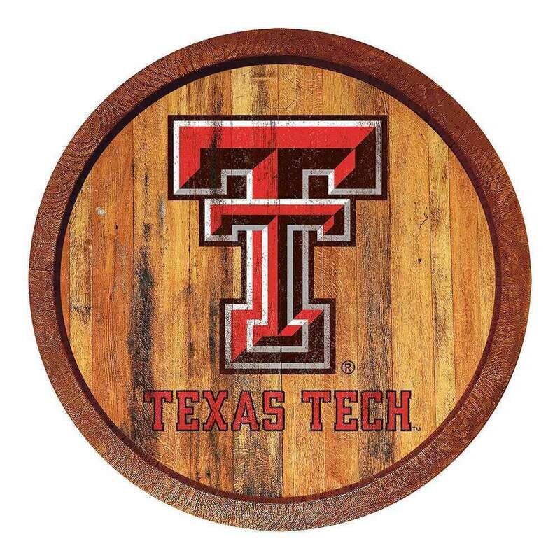 Texas Tech Red Raiders Weathered "Faux" Barrel Top Sign