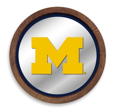Michigan Wolverines "Faux" Barrel Top Mirrored Wall Sign