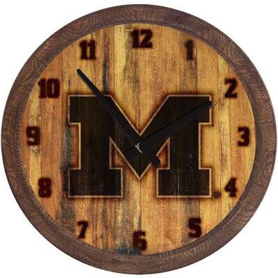 Michigan Wolveriness Branded "Faux" Barrel Top Wall Clock