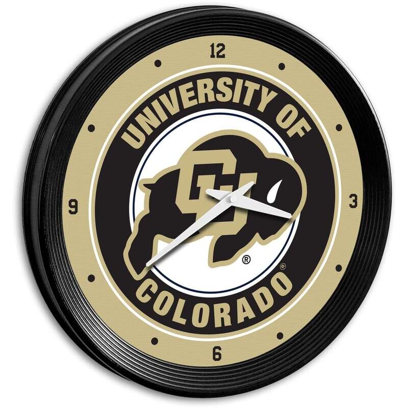 Colorado Buffaloes Ribbed Frame Wall Clock