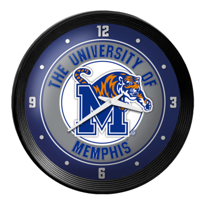 Memphis Tigers Ribbed Frame Wall Clock