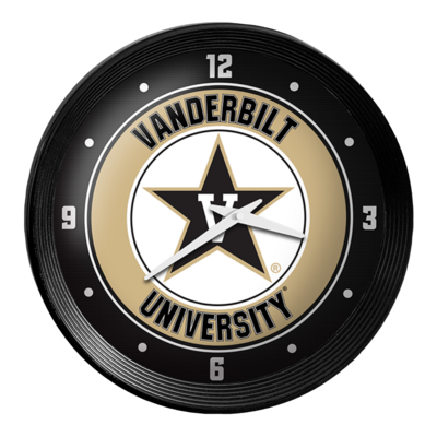 Vanderbilt Commodores Ribbed Frame Wall Clock