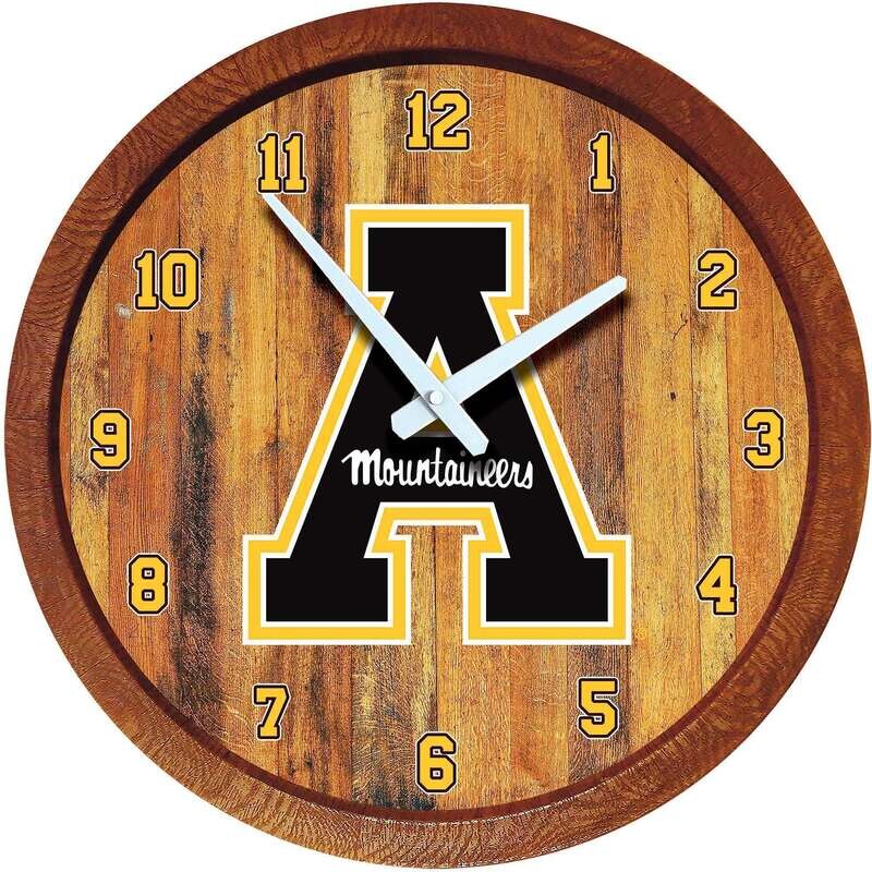 Appalachian State Mountaineers "Faux" Barrel Top Wall Clock