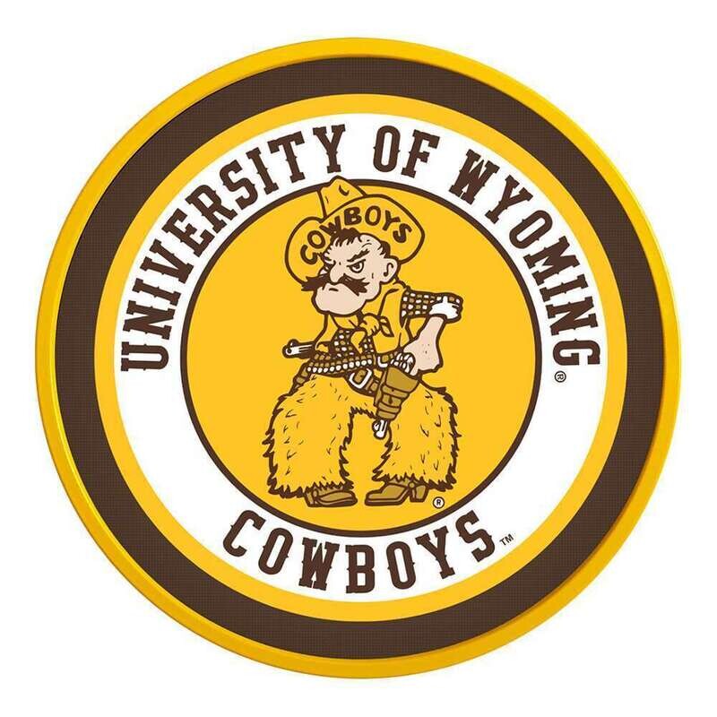 Wyoming Cowboys Pistol Pete Modern Disc Wall Sign