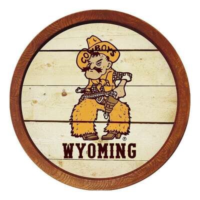 Wyoming Cowboys Pistol Pete "Faux" Barrel Top Sign