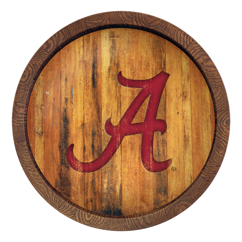 Alabama Crimson Tide Weathered "Faux" Barrel Top Sign