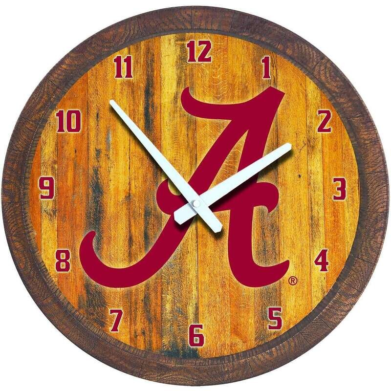 Alabama Crimson Tide "Faux" Barrel Top Wall Clock