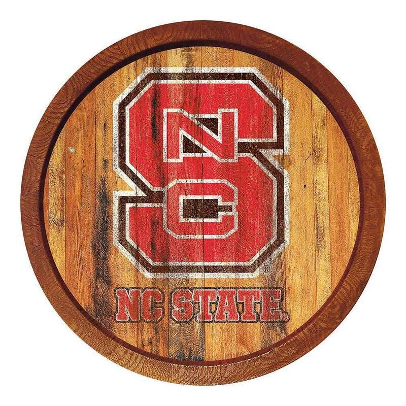 NC State Wolfpack Weathered "Faux" Barrel Top Sign
