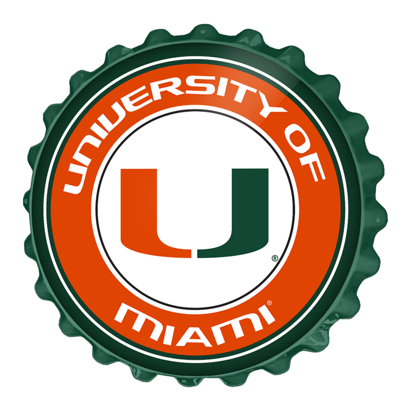 Miami Hurricans Bottle Cap Wall Sign