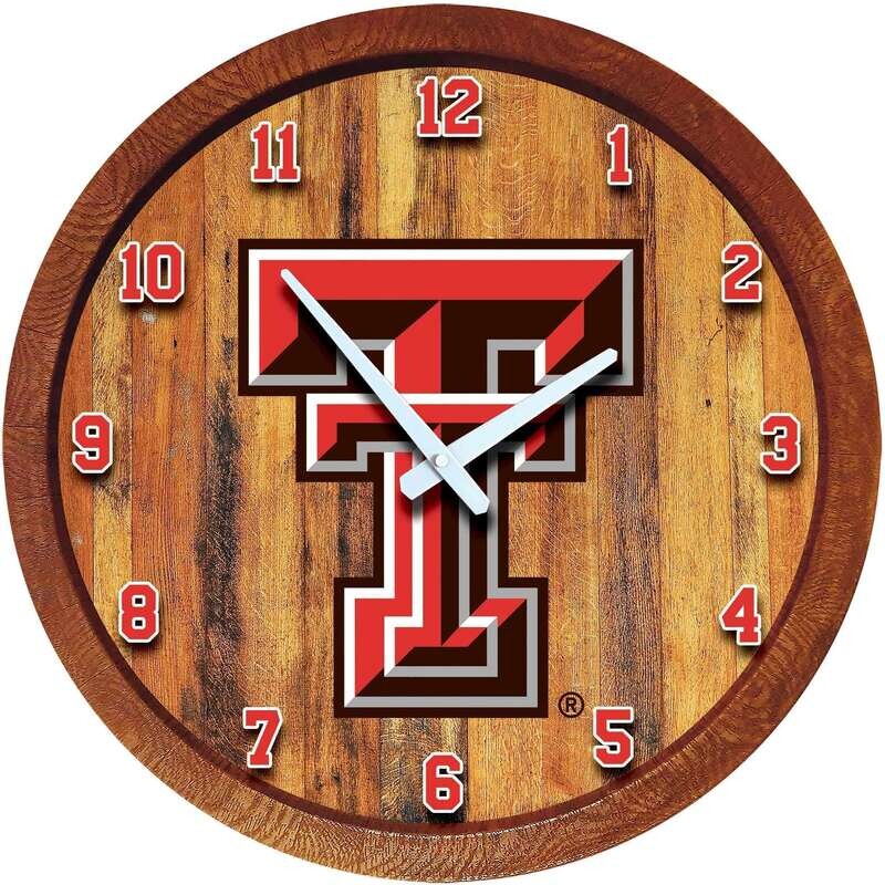 Texas Tech Red Raiders "Faux" Barrel Top Wall Clock