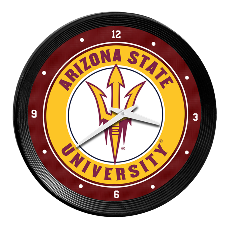 Arizona State Sun Devils Ribbed Frame Wall Clock