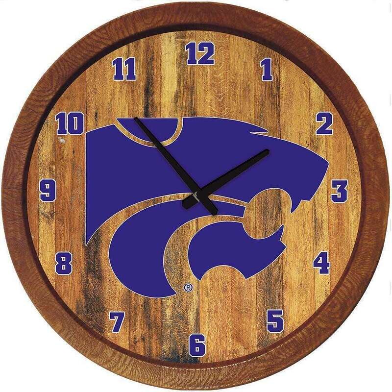 Kansas State Wildcats "Faux" Barrel Top Wall Clock
