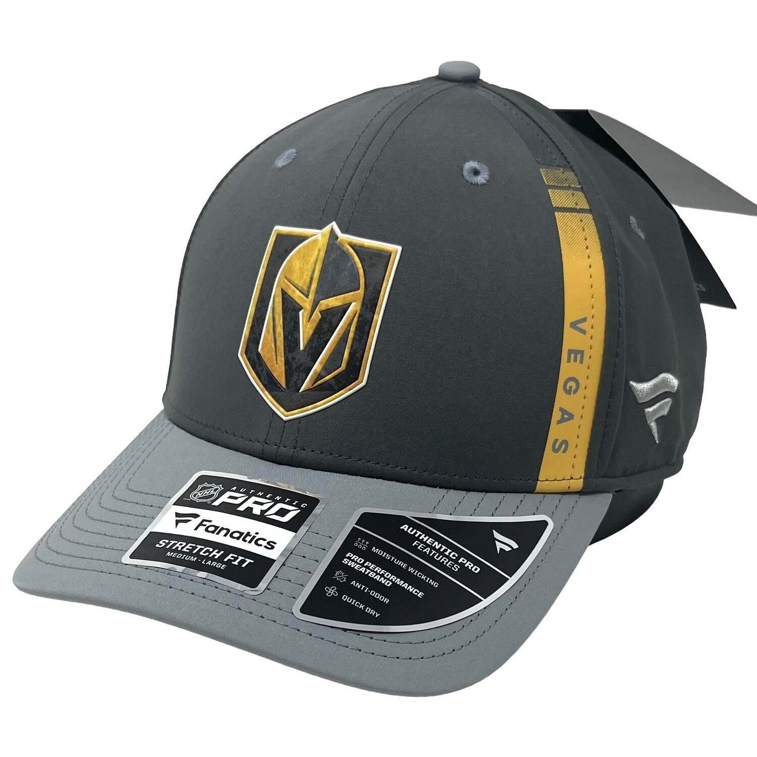 Vegas Golden Knights Men’s Charcoal Grey Fanatics Branded Stretch Fit Hat