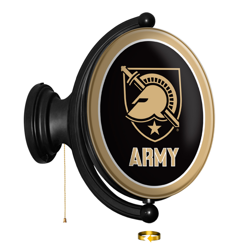 Army Black Knights Athena's Helmet Original Oval Rotating Lighted Wall Sign