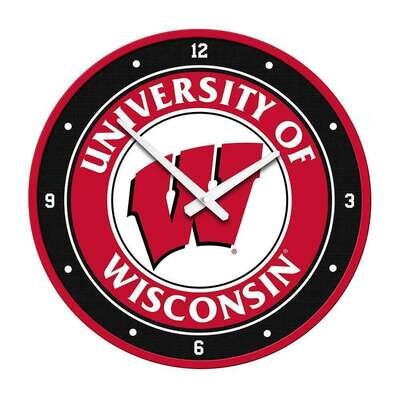 Wisconsin Badgers Modern Disc Wall Clock