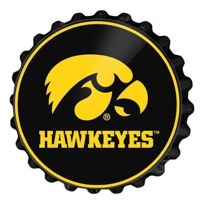 Iowa Hawkeyes Round Bottle Cap Wall Sign