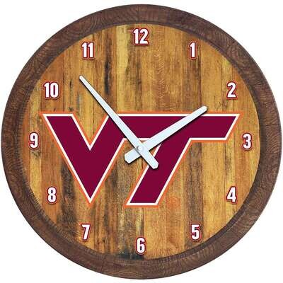 Virginia Tech Hokies "Faux" Barrel Top Wall Clock