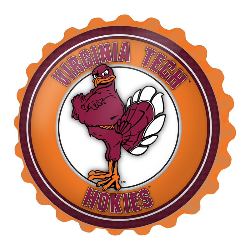 Virginia Tech Hokies Mascot Bottle Cap Wall Sign