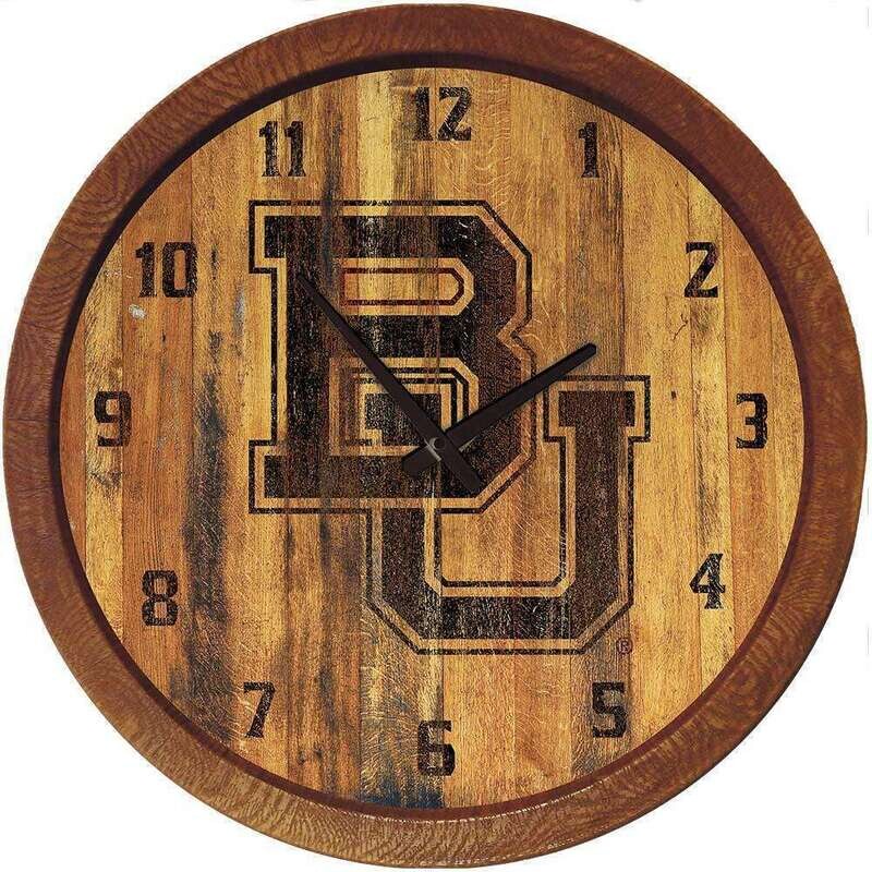 Baylor Bears Weathered "Faux" Barrel Top Wall Clock