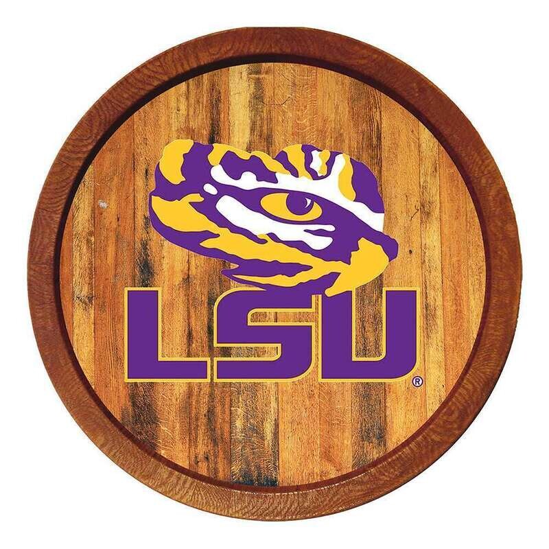 LSU Tigers "Faux" Barrel Top Sign