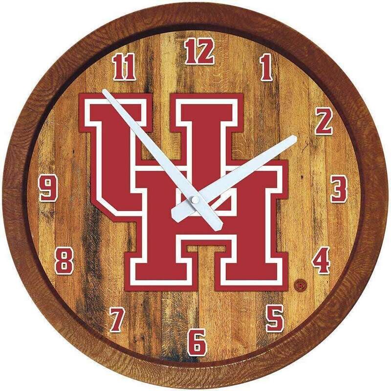 Houston Cougars "Faux" Barrel Top Wall Clock