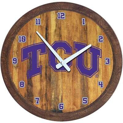 TCU Horned Frogs "Faux" Barrel Top Wall Clock