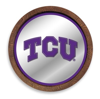 TCU Horned Frogs "Faux" Barrel Top Mirrored Wall Sign