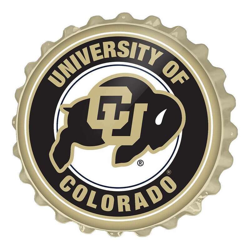 Colorado Buffaloes Gold Bottle Cap Wall Sign